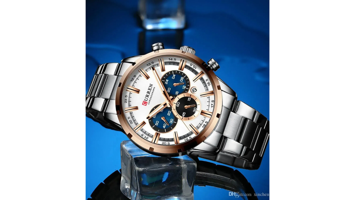 Reloj Curren 8355 Plateado/Oro Rosa - Metálico de Hombre