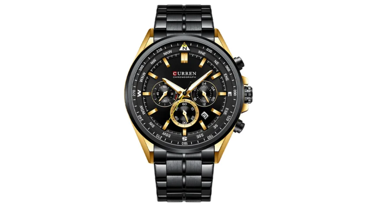 Reloj Curren 8399 Negro/Dorado Metalico de Hombre