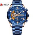 Reloj Curren 8402 Azul/Oro Rosa/Naranja - Metálico de Hombre