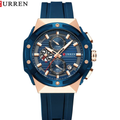 Reloj Curren 8462 Azul/Oro Rosa - Silicona de Hombre