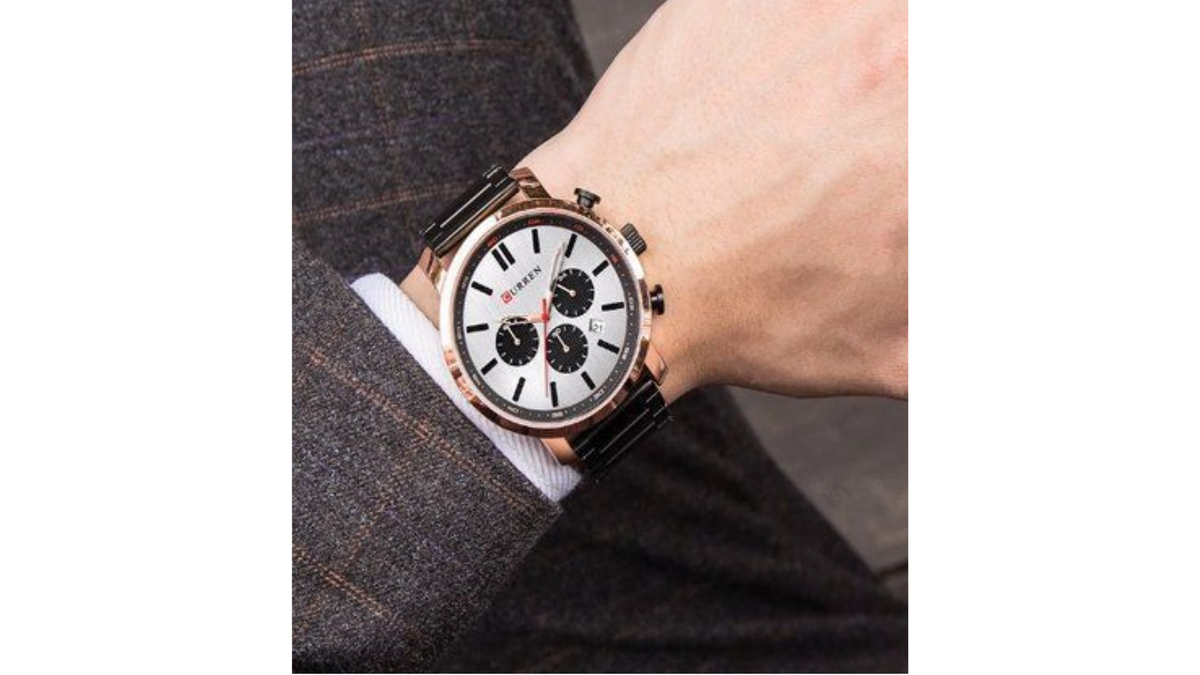 Reloj Curren 8315 Pavonado/Oro Rosa/Gris - Metálico de Hombre