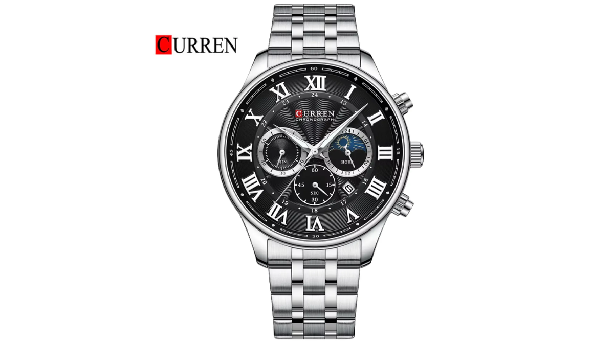 Reloj Curren 8427 Plateado/Negro - Metálico de Hombre