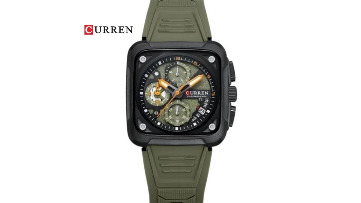 Reloj Curren 8461 Verde/Negro - Silicona de Hombre