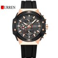 Reloj Curren 8462 Negro/Oro Rosa - Silicona de Hombre