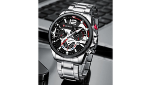 Reloj Curren 8395 Plateado/Negro - Metálico de Hombre