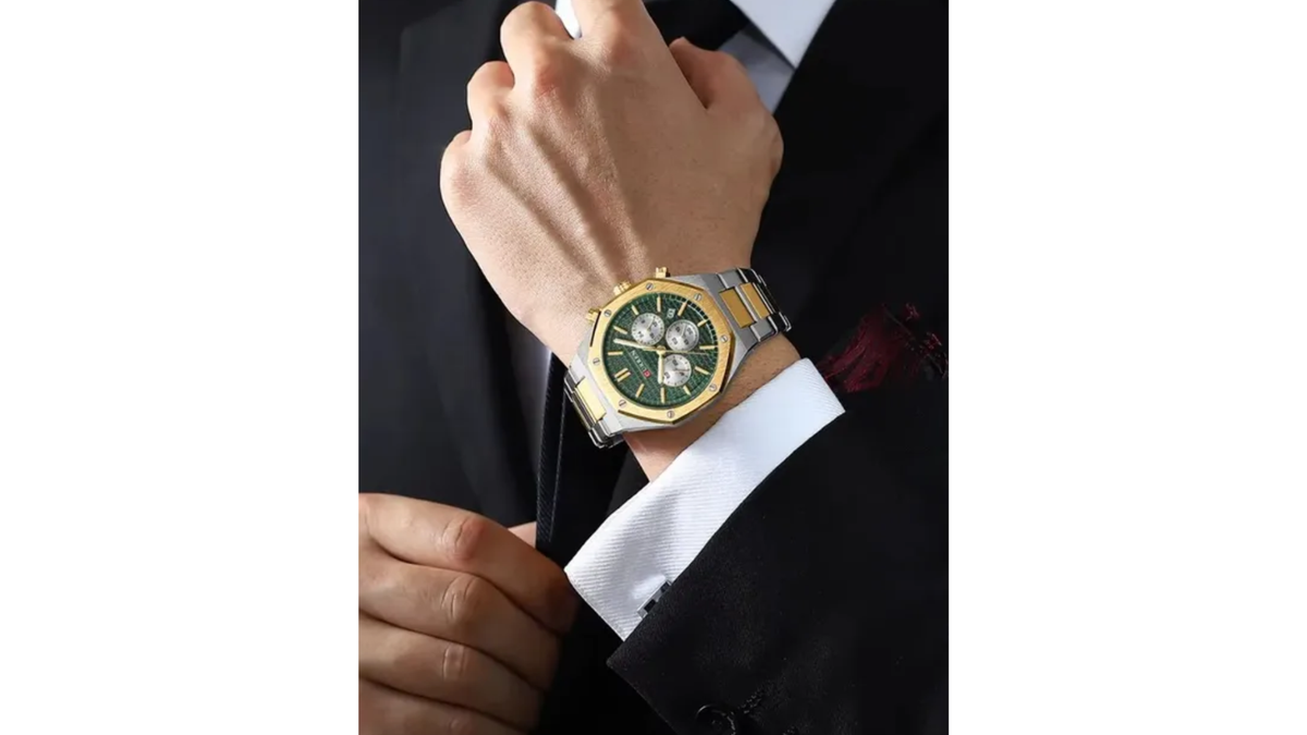 Reloj Curren 8440 Plateado/Dorado/Verde - Metálico de Hombre