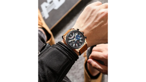 Reloj Curren 8392 Café/Oro Rosa - Cuero de Hombre